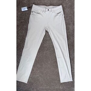Collars and Co Mens CEO Tech Pull On Pants Stone W34 L34 Stretch Casual NWT $118